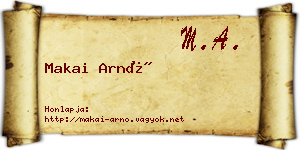 Makai Arnó névjegykártya